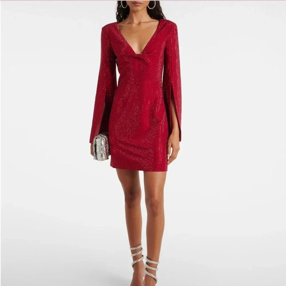 Roland Mouret Sequined Red  Cape minidress - Picture 1 of 14